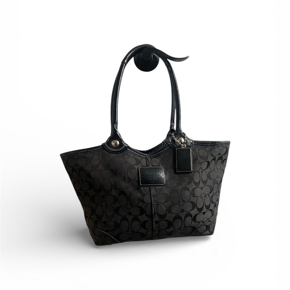 Coach Black C Monogram Tote